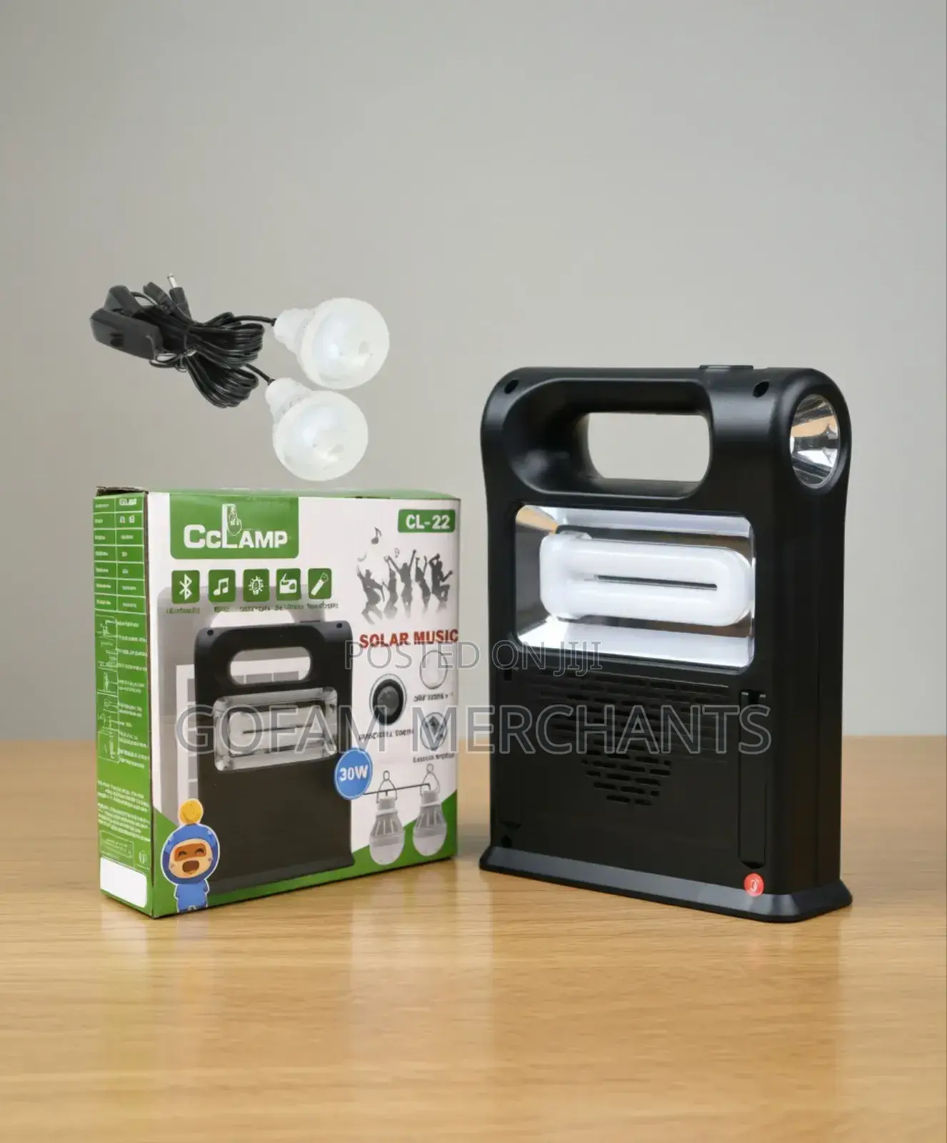 Cclamp Solar Lighting System With 2 Bulbs