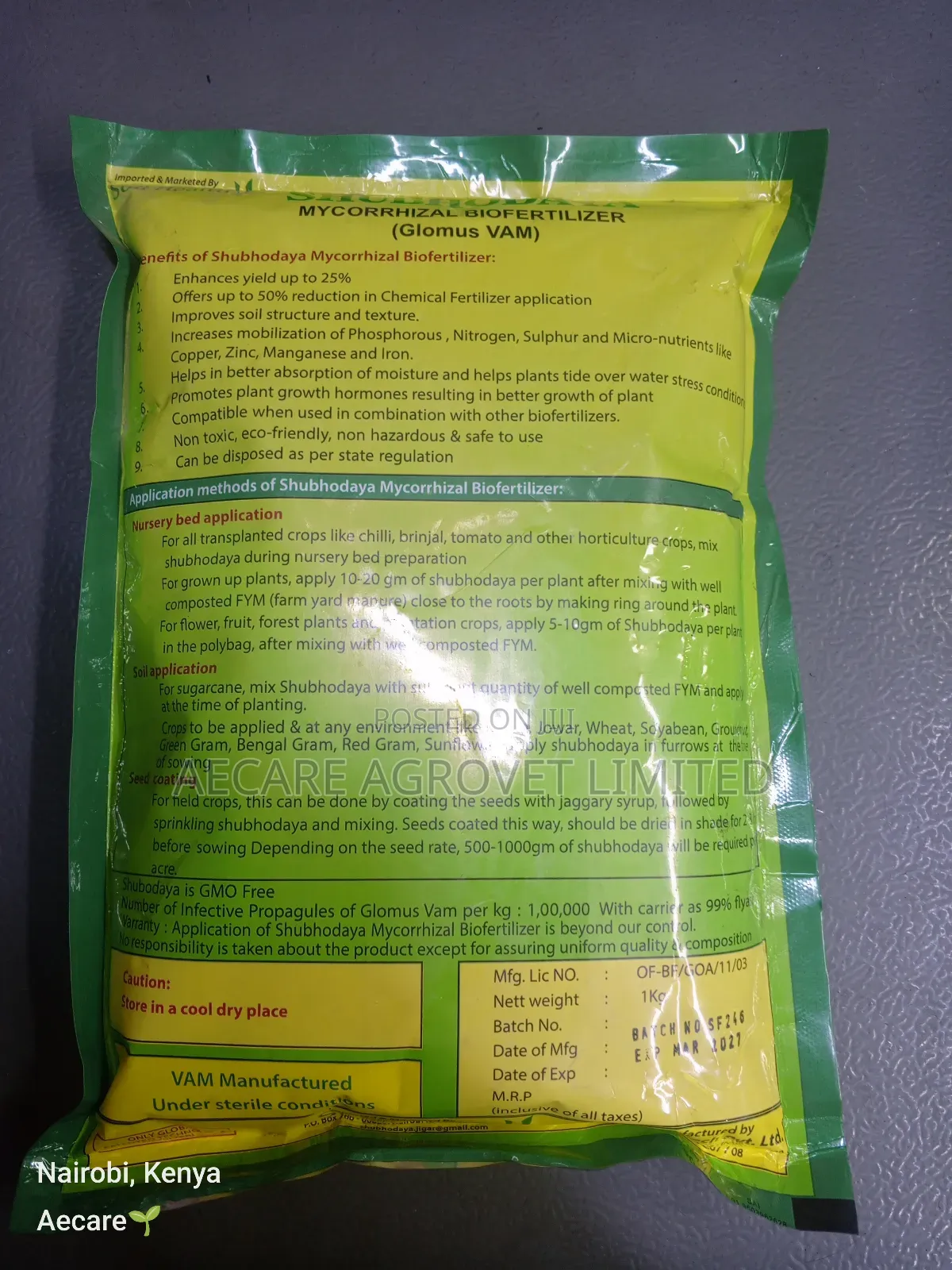 Shubhodaya Mycorrhizal Bio Fertilizer (Glomus Vam) 1kg
