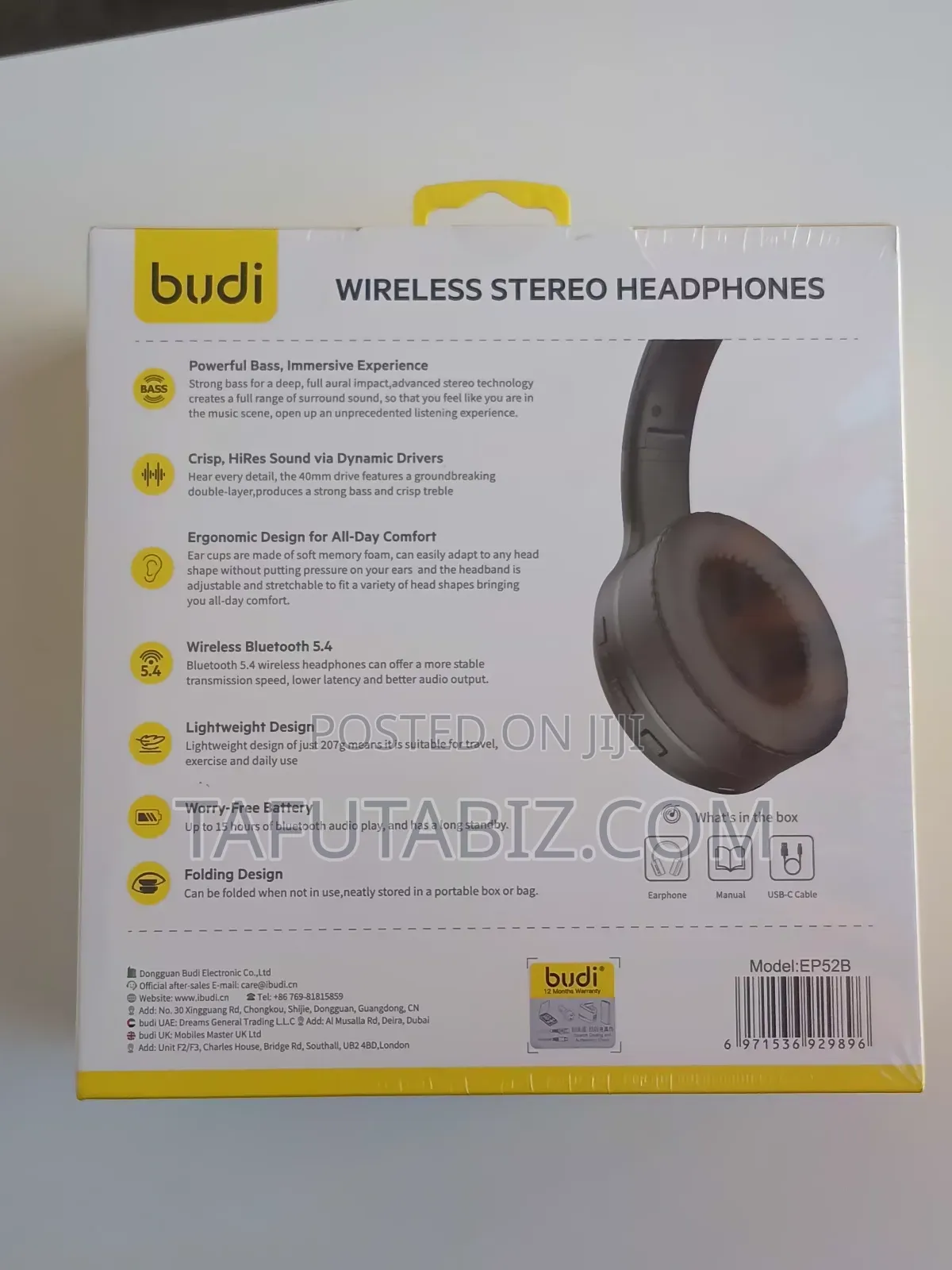 Budi Wireless Stereo Headphones