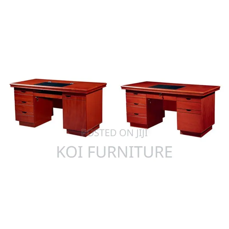 Office Desk : 1.4m Mahogany Finish Executive Office Desk