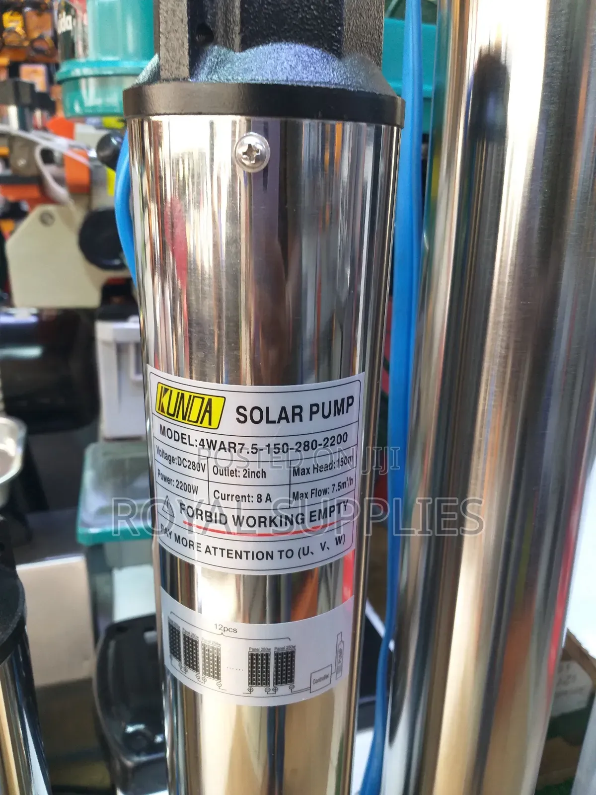 7500m3 280v Solar Submersible Water Pump 150m