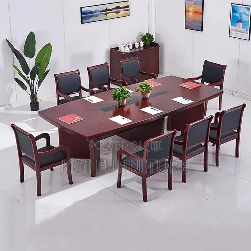 Office Table : 2.4m Mahogany Top Boardroom Table