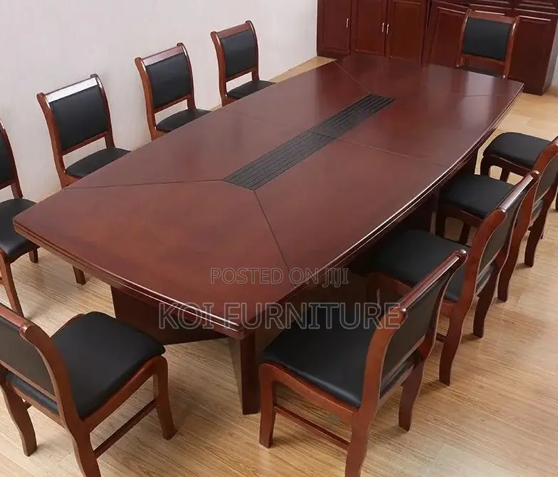 Office Table : 2.4m Mahogany Top Boardroom Table