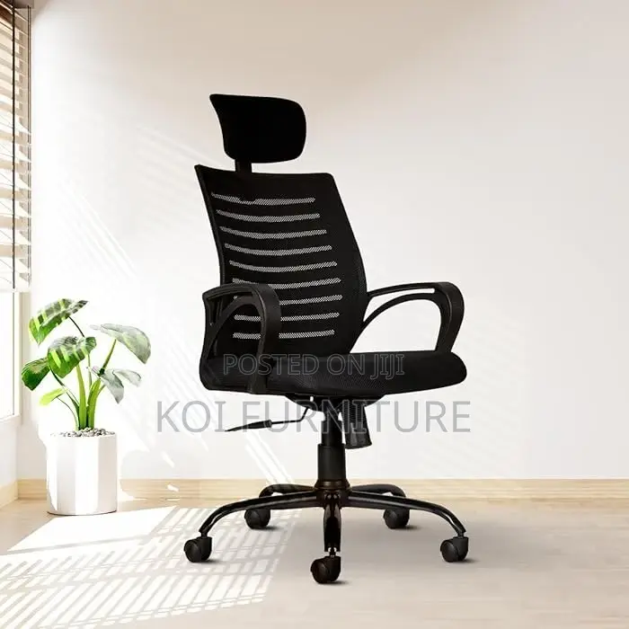 Office Chairs; Fabric Black Home Office Clerical Headrest Chairs