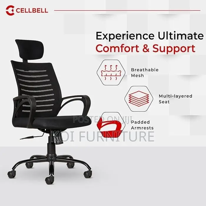 Office Chairs; Fabric Black Home Office Clerical Headrest Chairs