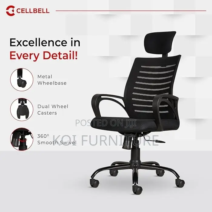 Office Chairs; Fabric Black Home Office Clerical Headrest Chairs