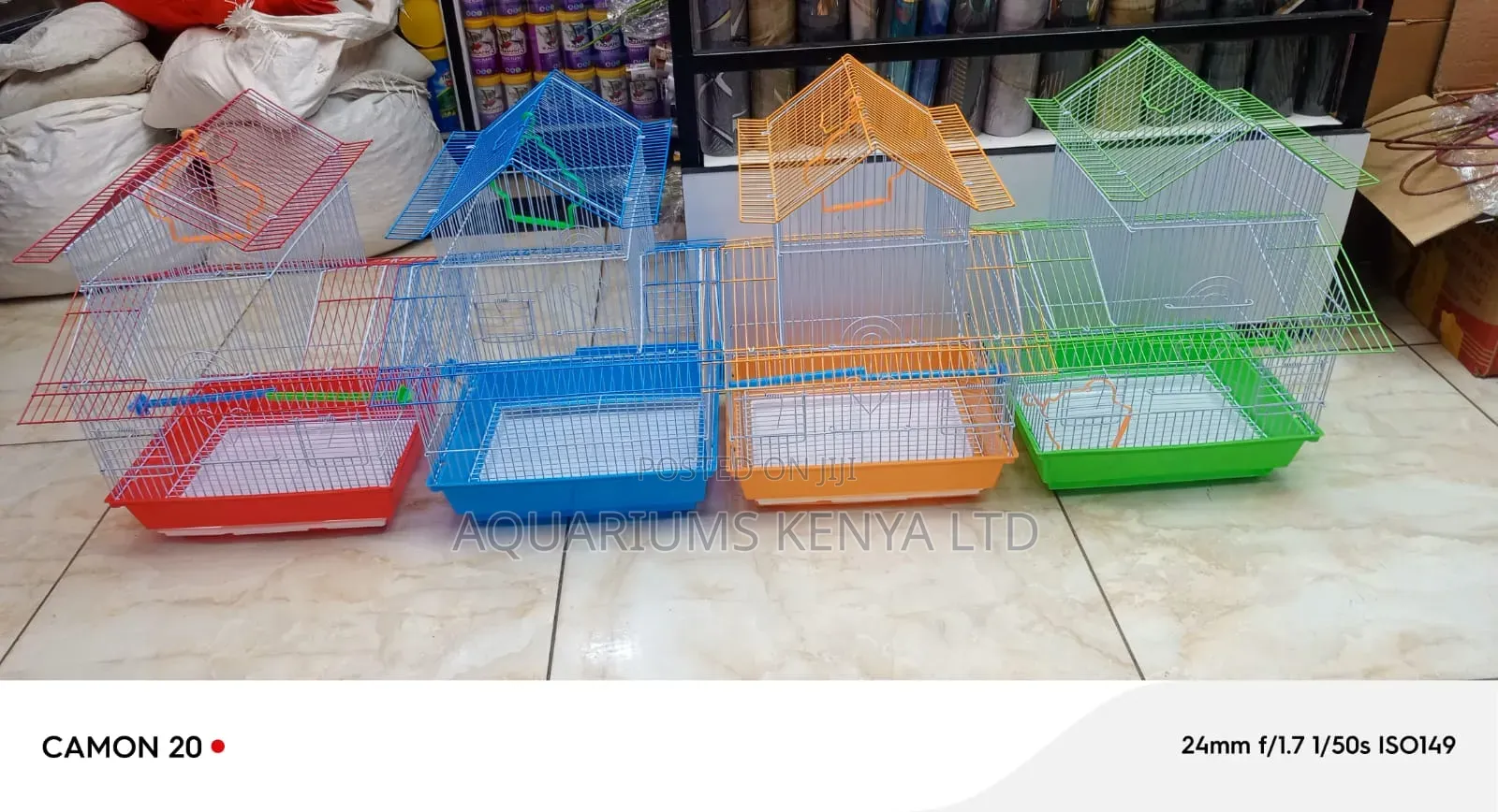 Red Blue Orange and Green Bird Cage