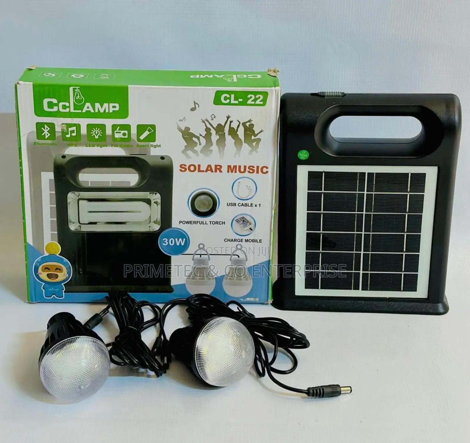 Cclamp Cl-22 Solar Emergency Lamp With 2 Bulbs