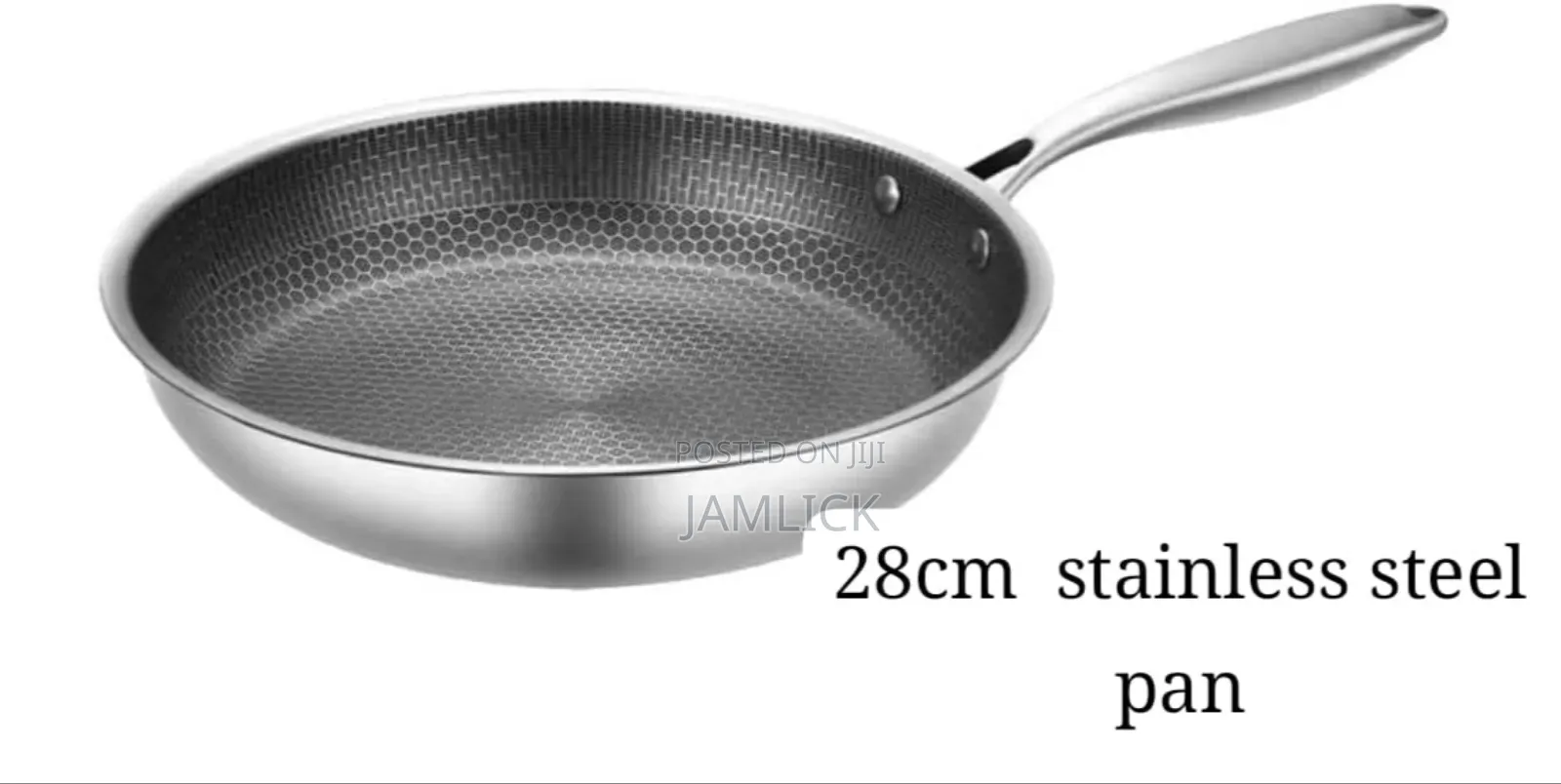 28cm Non-Stick Honeycomb Stainless Steel Frying Pan - Hk
