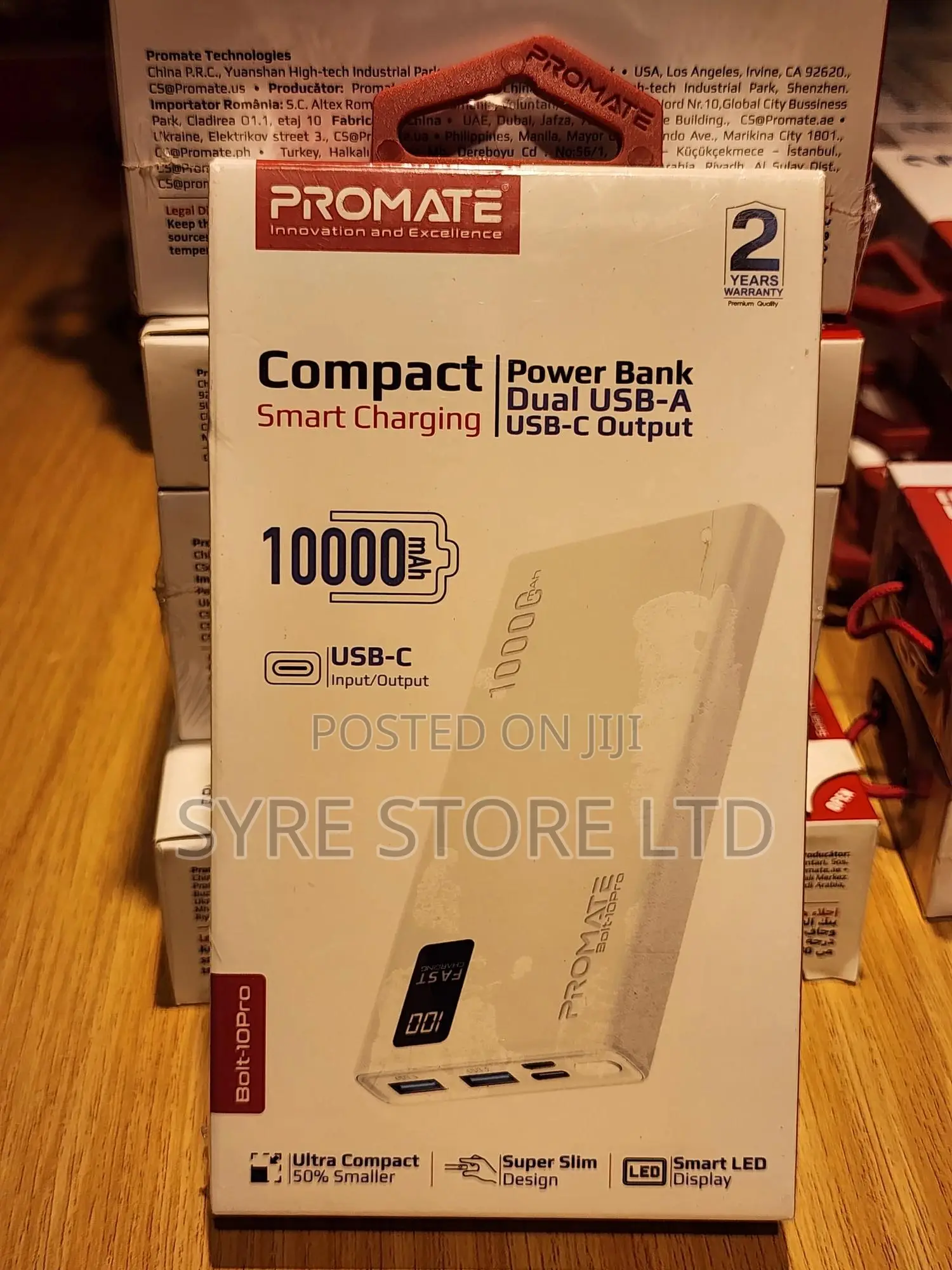 10000mah Dual USB Fast Charging Power Bank – Promate Bolt-10pro