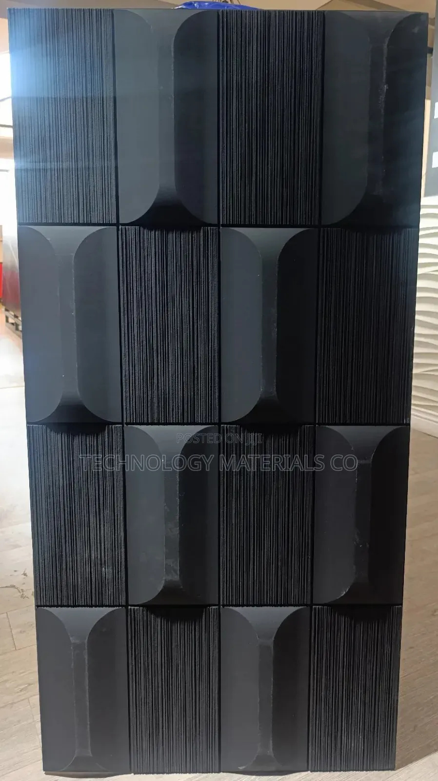 Modern 3d Black Pu Stone Wall Panels – Decorative Accent Wall Cladding