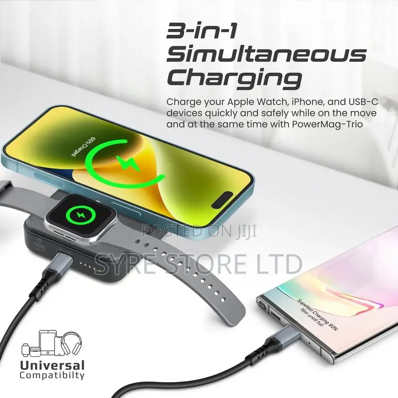 10000mah Magsafe Power Bank Apple Watch – Promate Powermag Trio