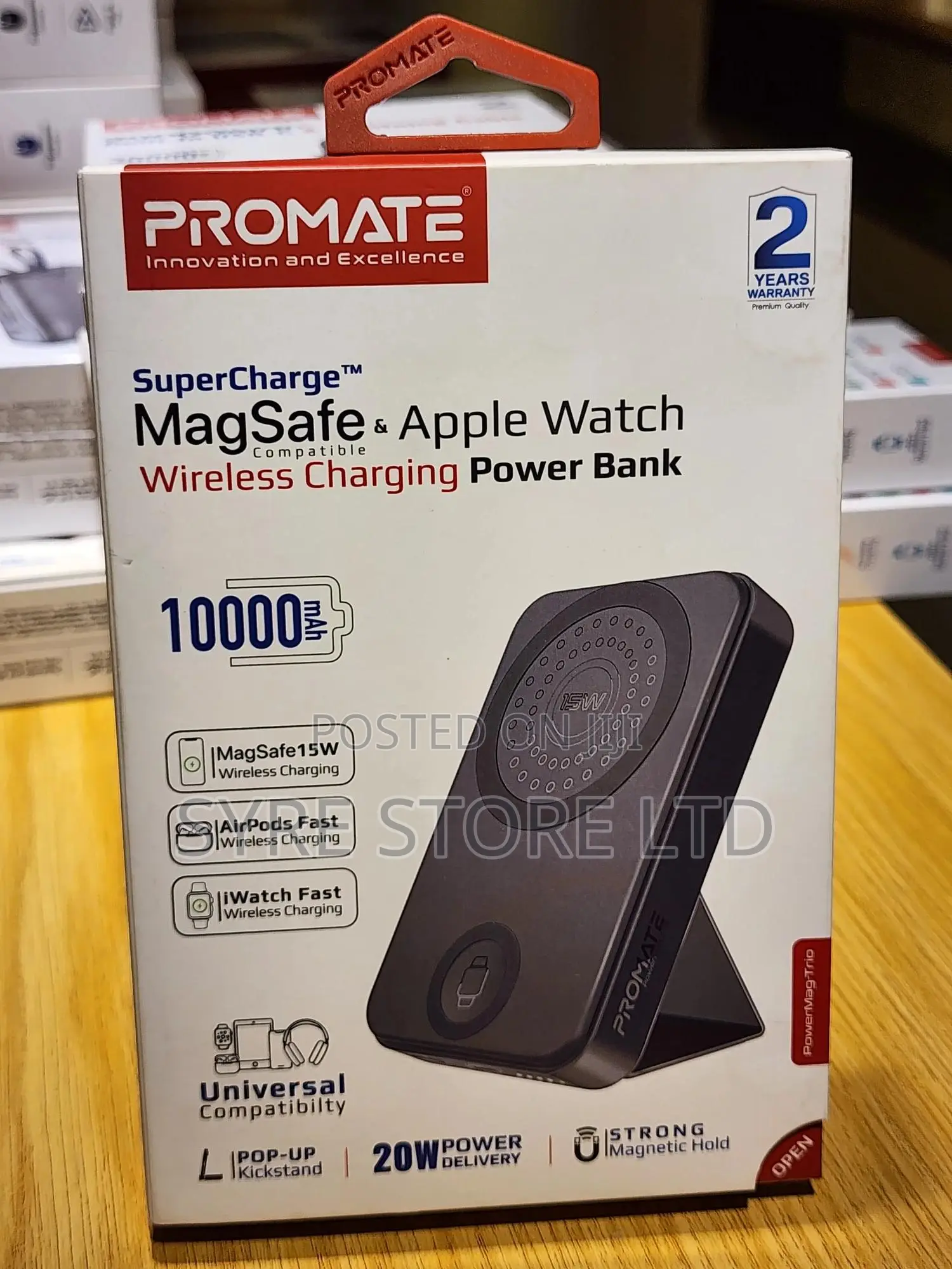 10000mah Magsafe Power Bank Apple Watch – Promate Powermag Trio