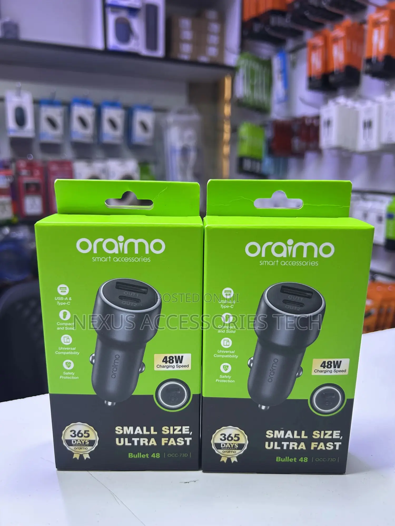 Oraimo Bullet 48w Dual Port Usb-a Type-C Fast Charger–Compact