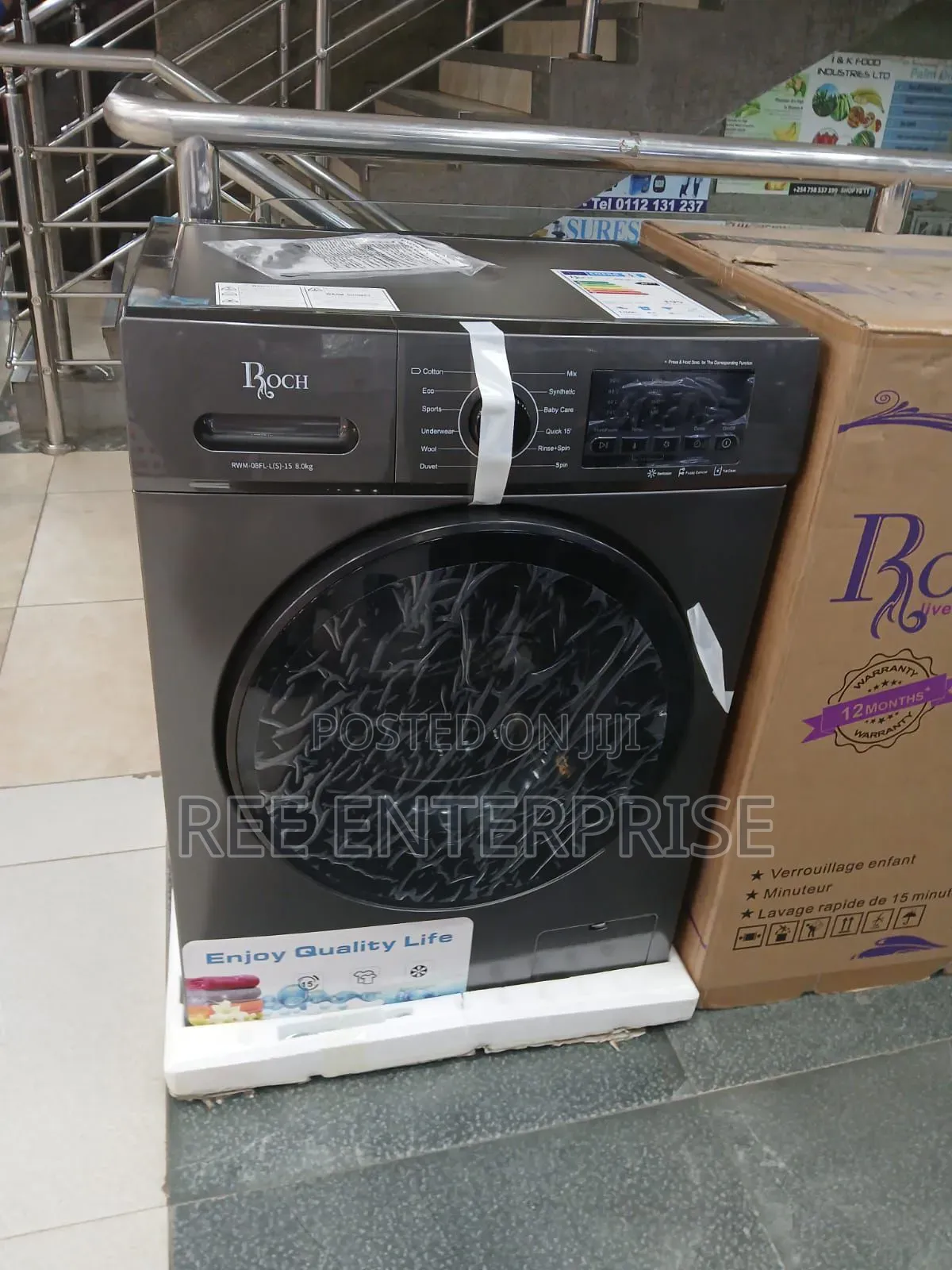 *Roch 10kgs Wash and Spin Front Load Washing Machine