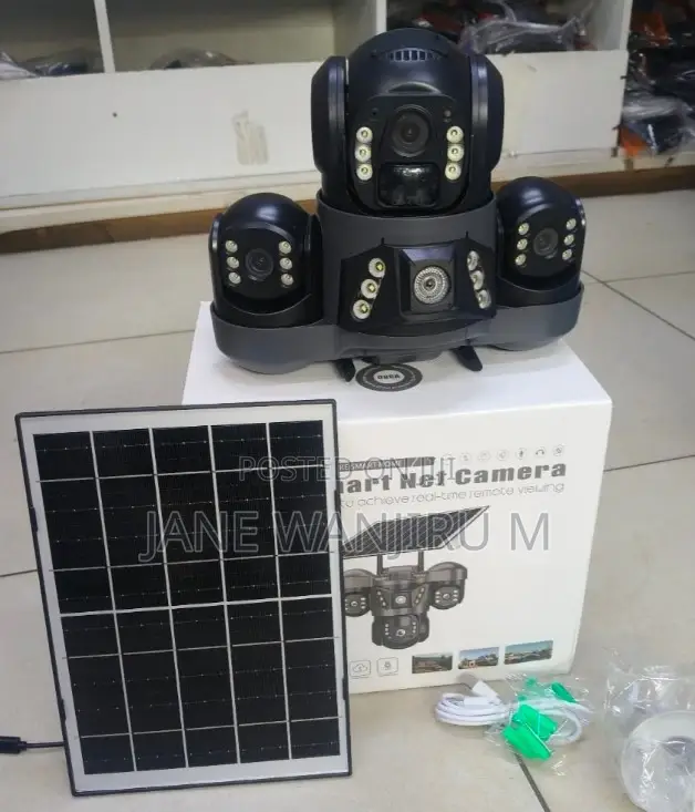 Waterproof Outdoor Design Triple Lens Solar Camera Wifi App Control