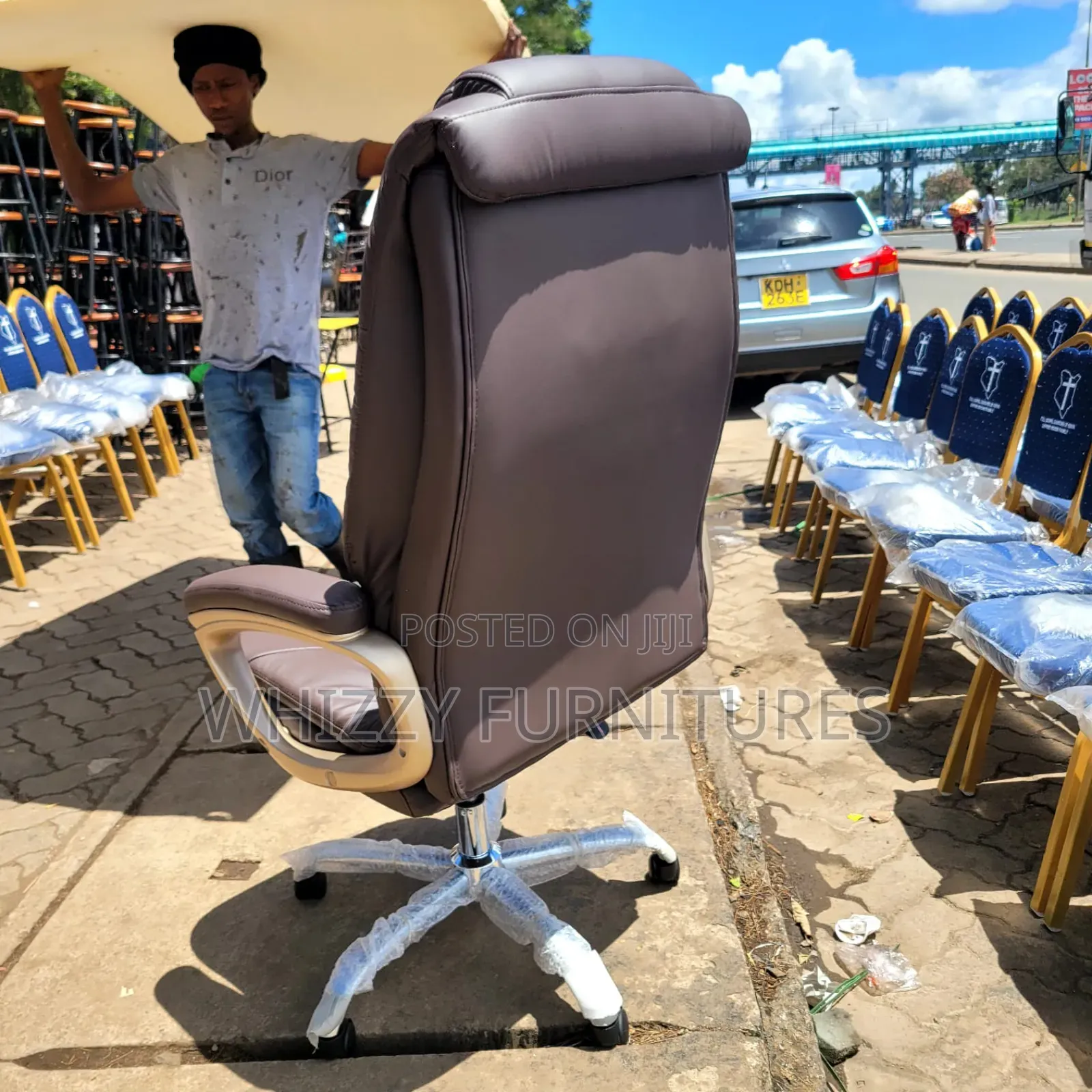 Executive Brown Leather Office Chair