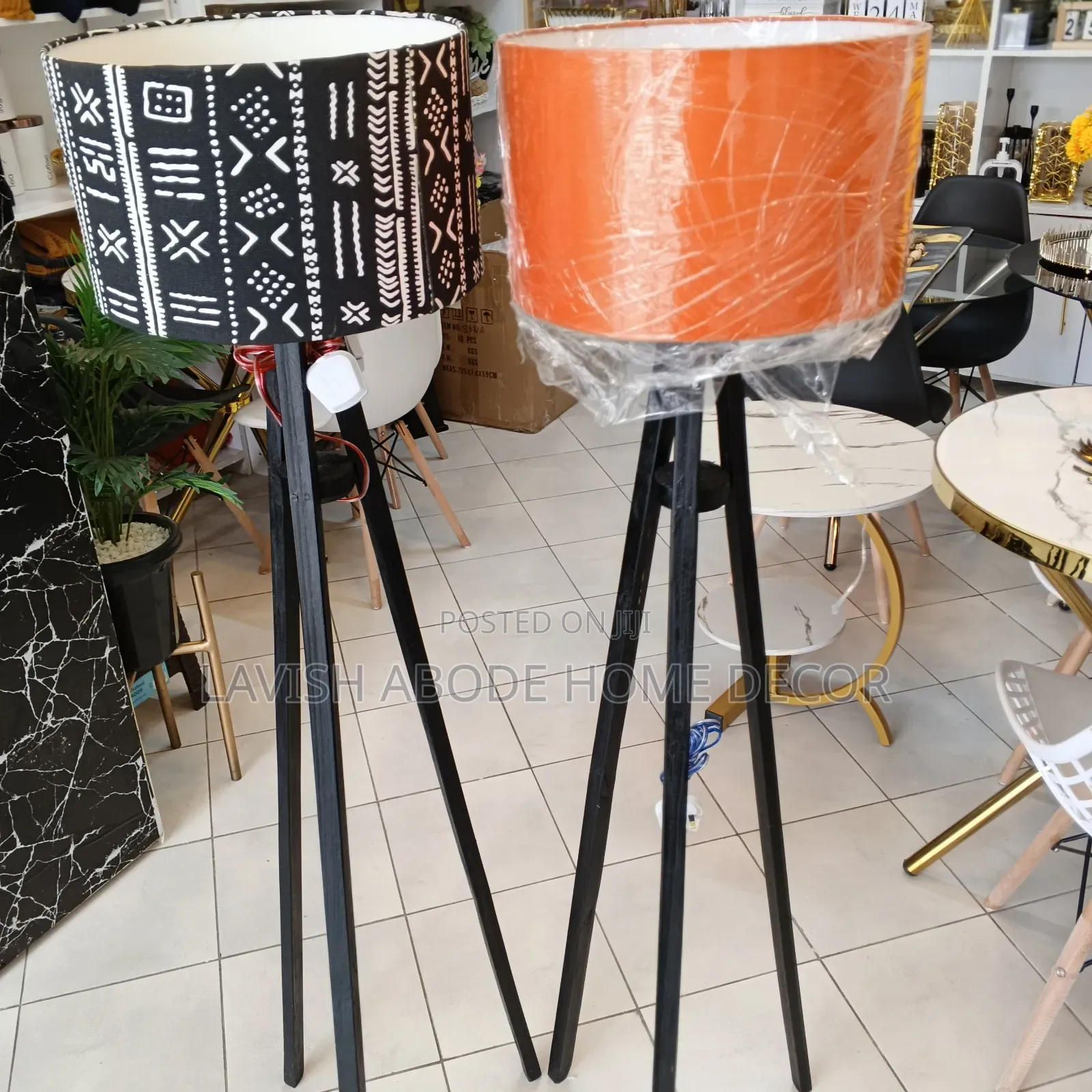 Tripod Floor Lamp – African Print Multiple Colours