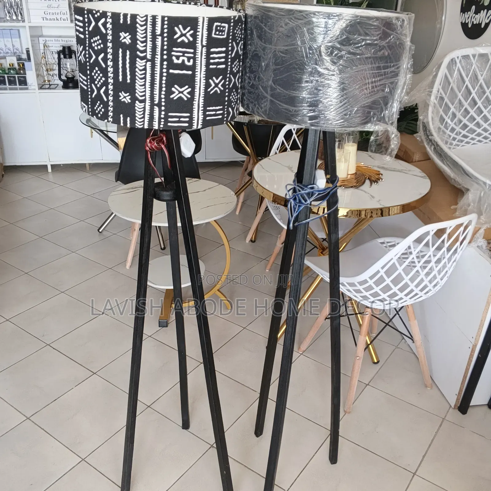 Tripod Floor Lamp – African Print Multiple Colours