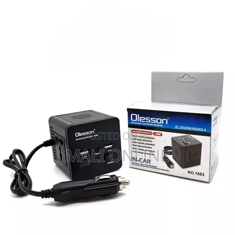 150w Car Power Inverter 12v to 220v Converter With Dual Usb Type-C