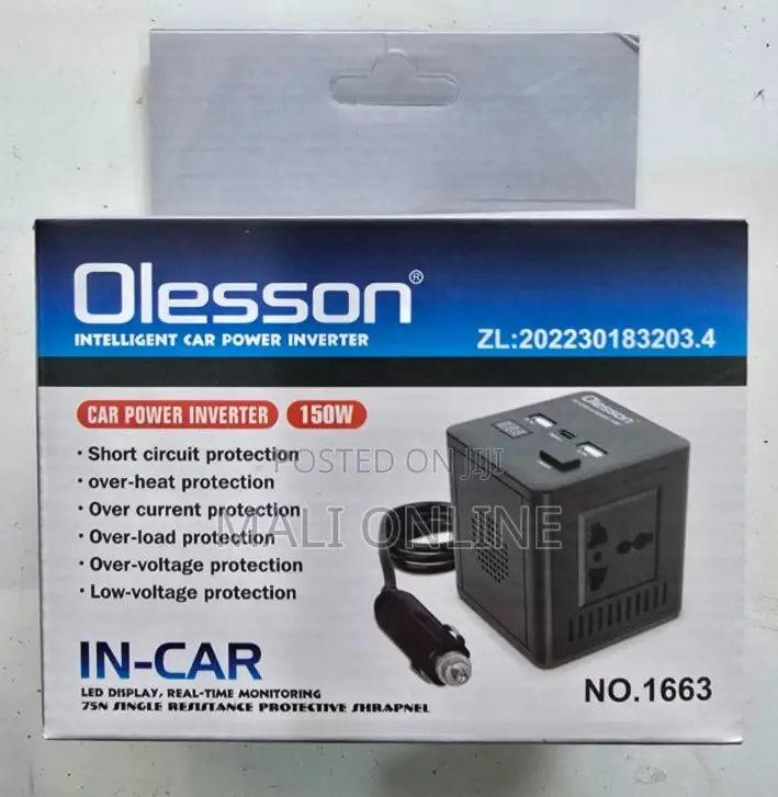 150w Car Power Inverter 12v to 220v Converter With Dual Usb Type-C