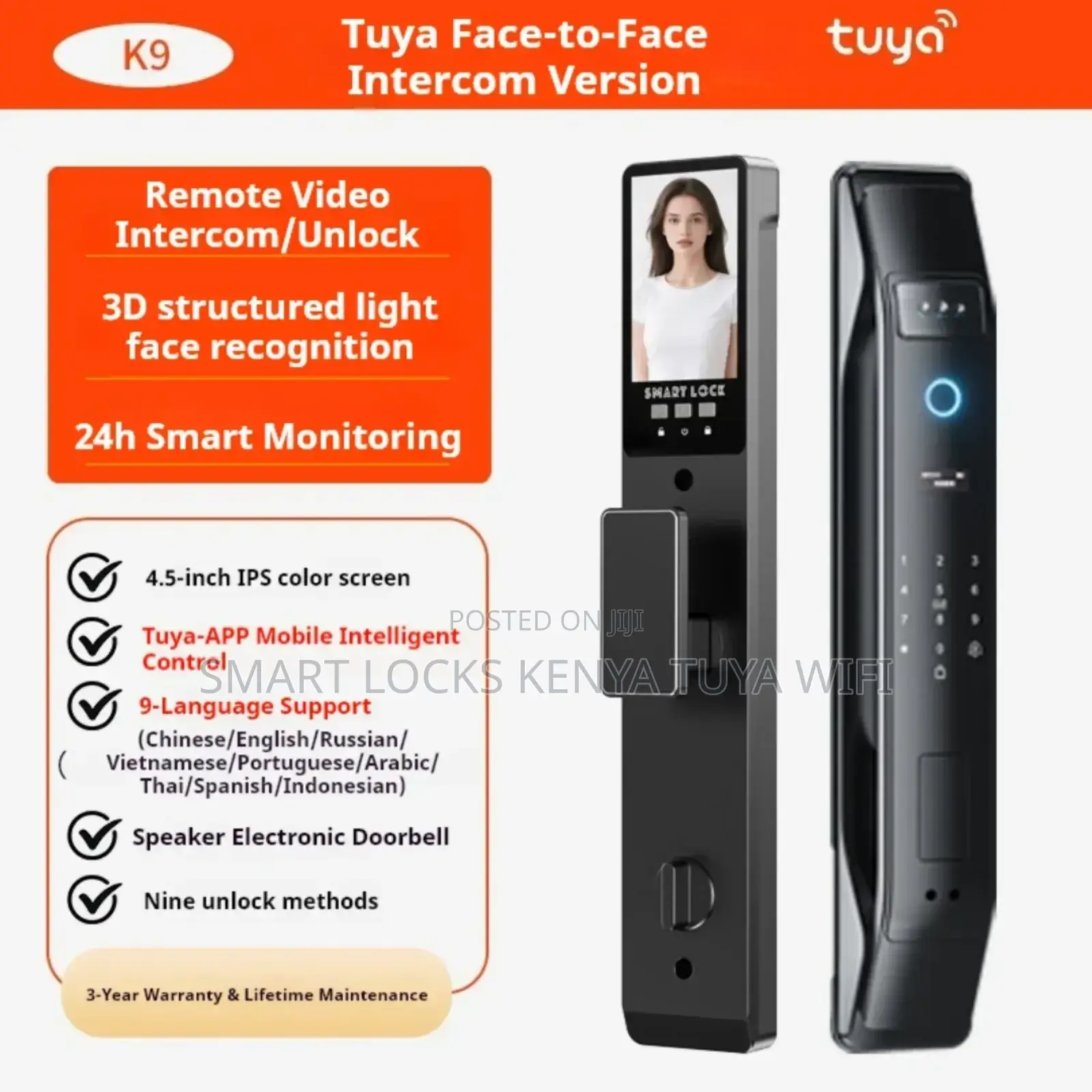 Tuya Wifi Biometric 3d Face Recognition Electronic Intelligent