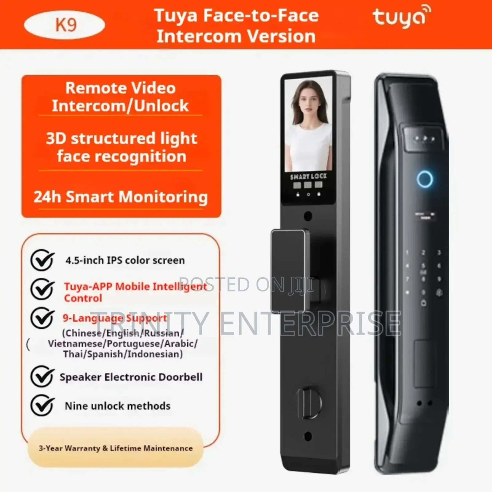 Tuya Wifi Biometric 3d Face Recognition Electronic Intelligent