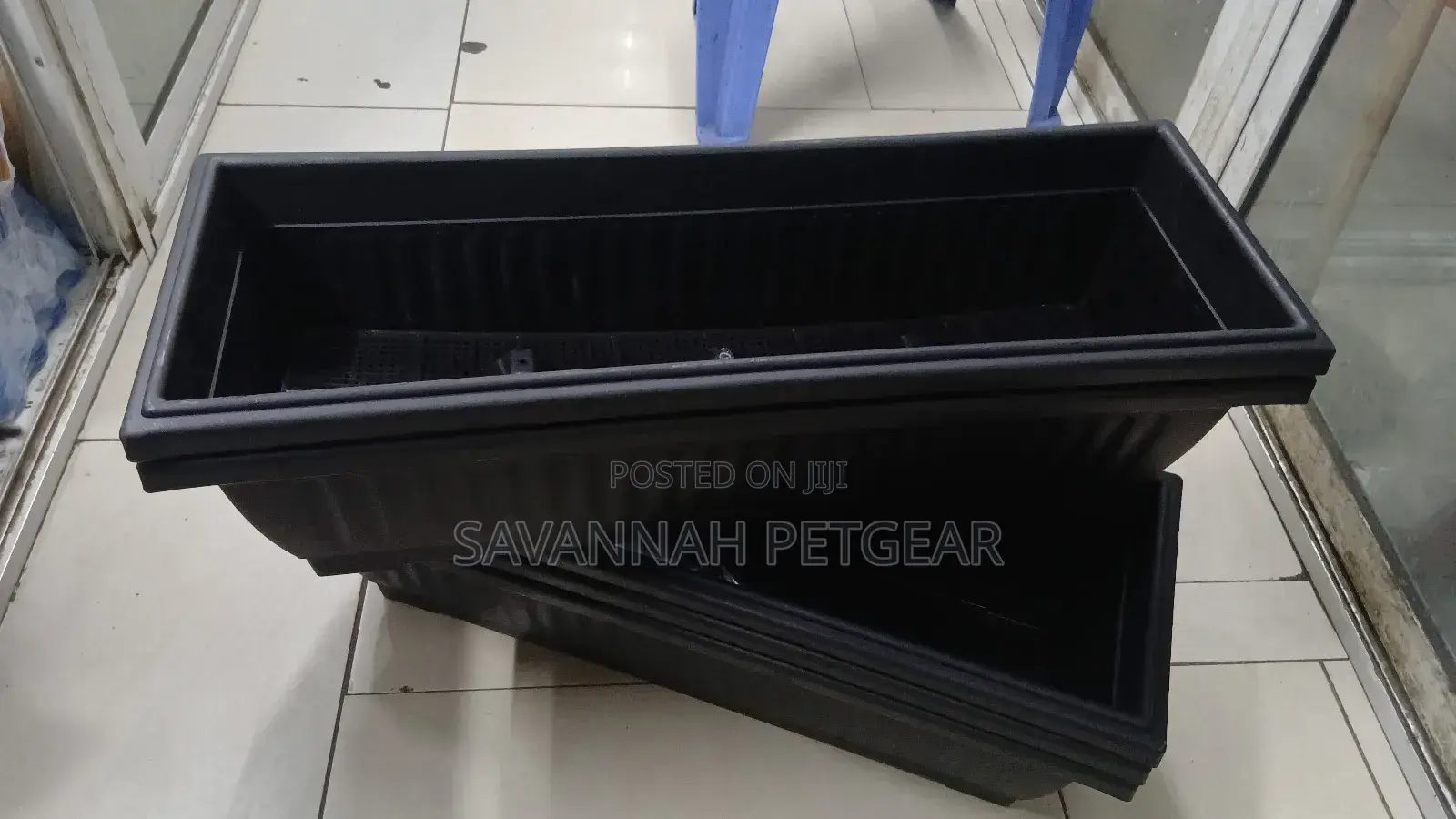 Black Plastic Flower Window Box Planters With Trays