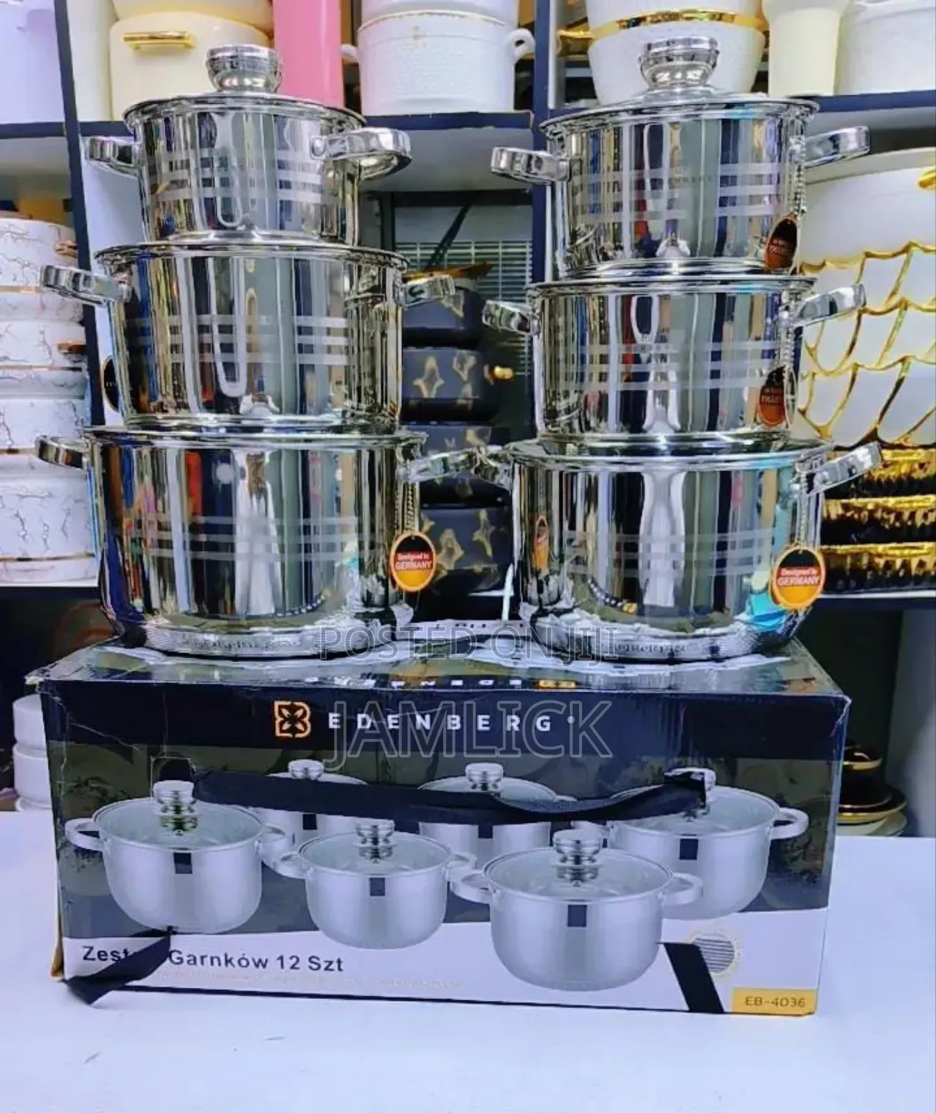 12pcs High Quality Stainless Steel Cookware Set - Jf