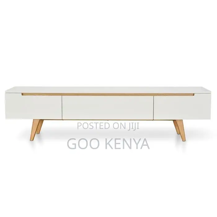 Living Room Tv Cabinet; Sleek White Wooden Tv Console