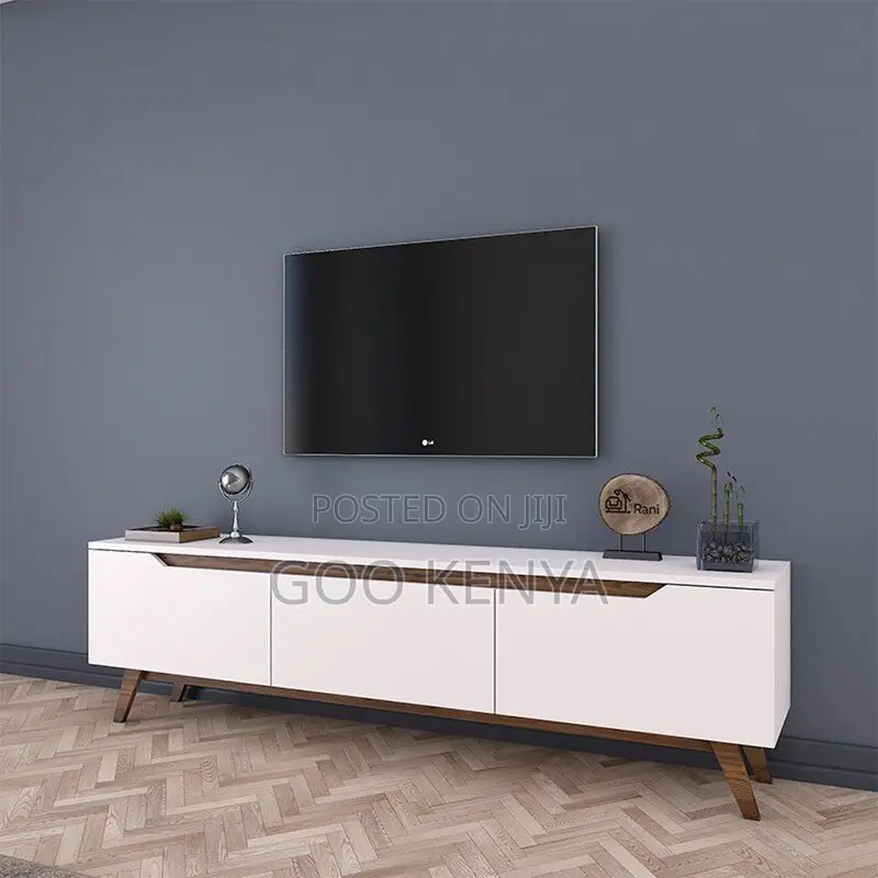 Living Room Tv Cabinet; Sleek White Wooden Tv Console