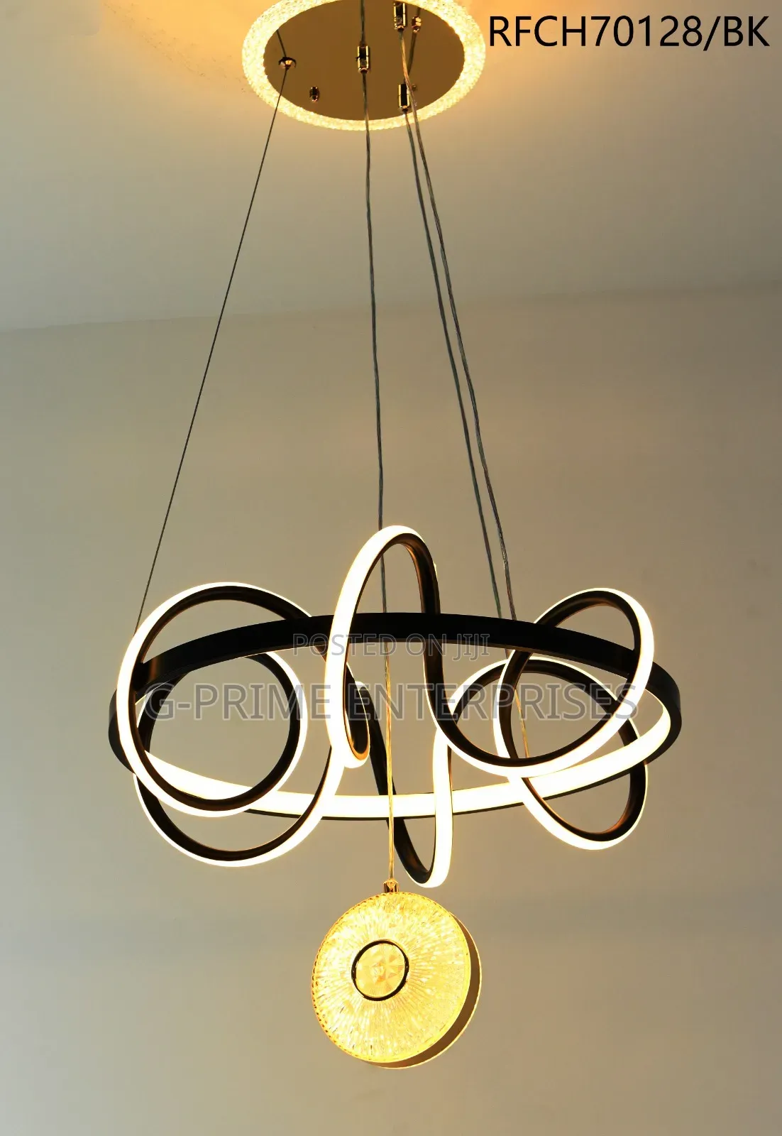 Black Warm White Chandelier