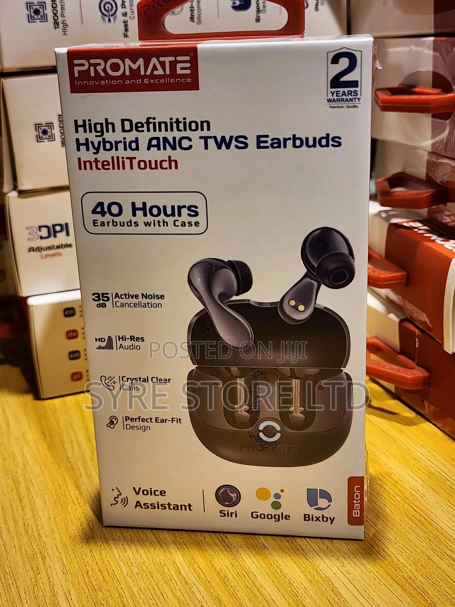 Earbuds Hybrid Anc TWS , 40h Playback, Enc-Promate Baton