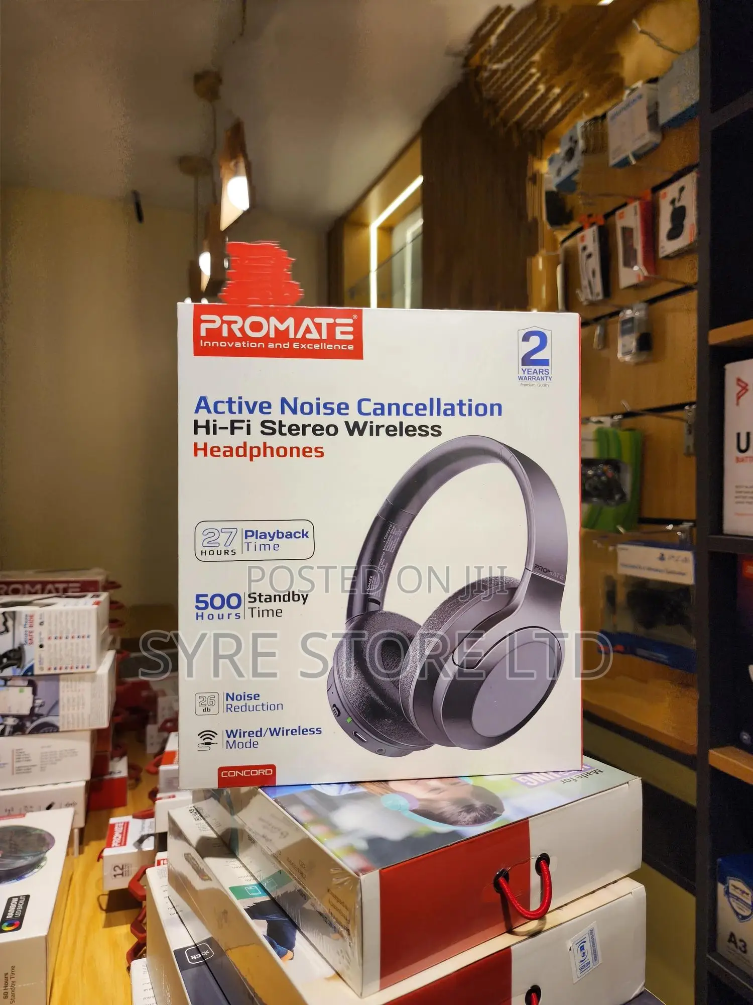 Anc Wireless Headphones, 27h Playback-Promate Concord