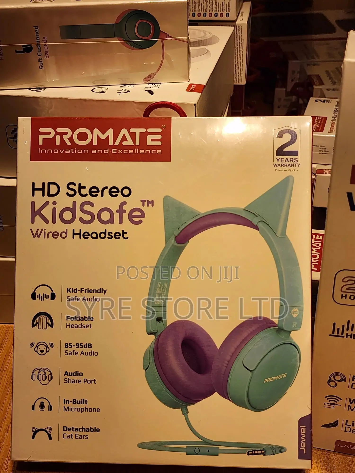 Kidsafe Hd Stereo Wired Headset for Kids-Promate Jewel