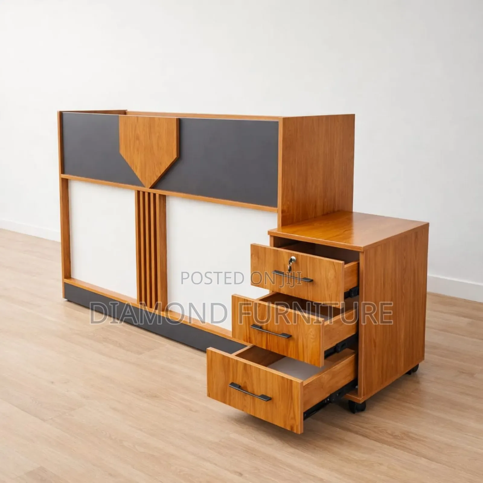 1.6m Modern Reception Desk With Drawers – Office Front Desk Nairobi
