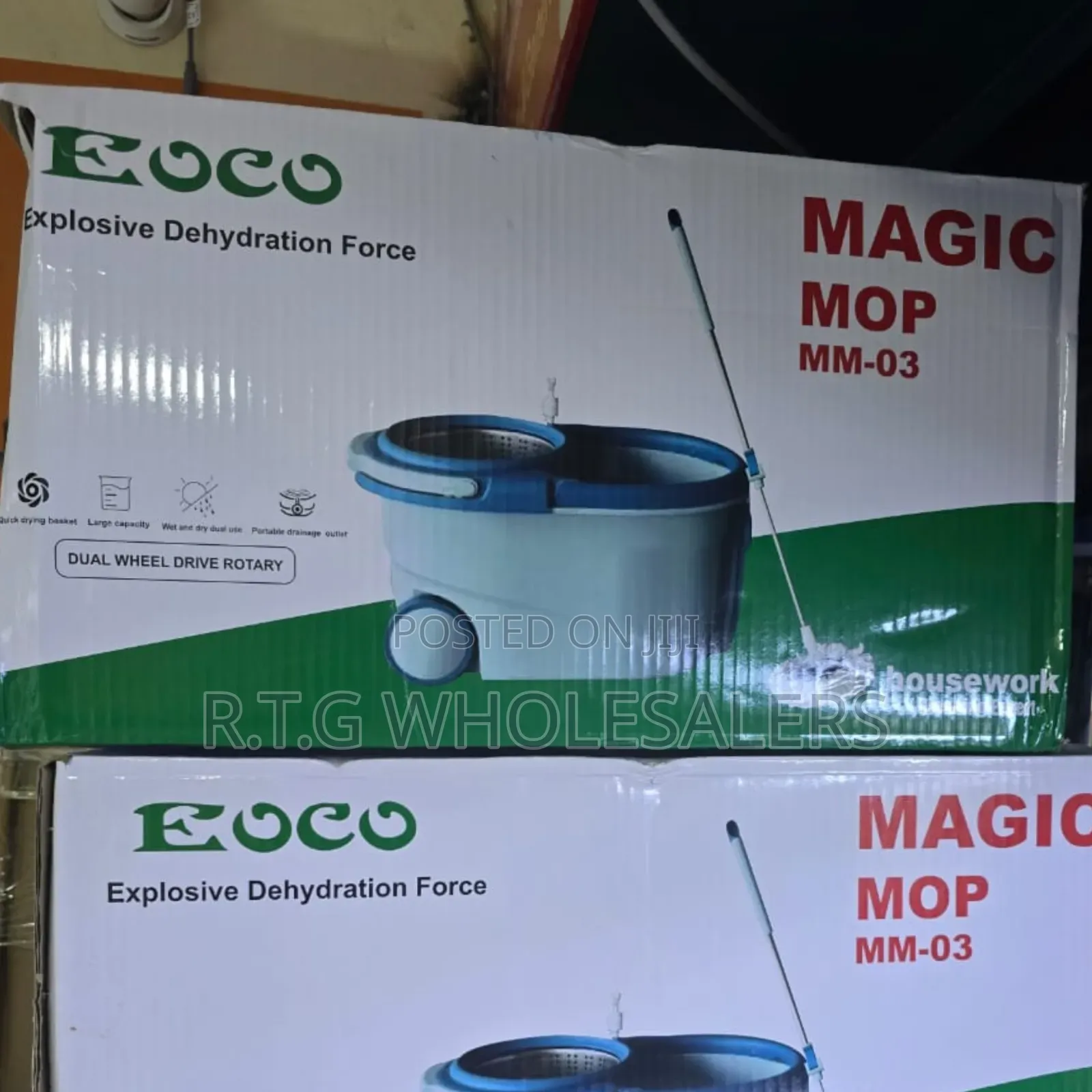 Ecco Big Size Rotary Spin Mop With Dual Wheel Drive