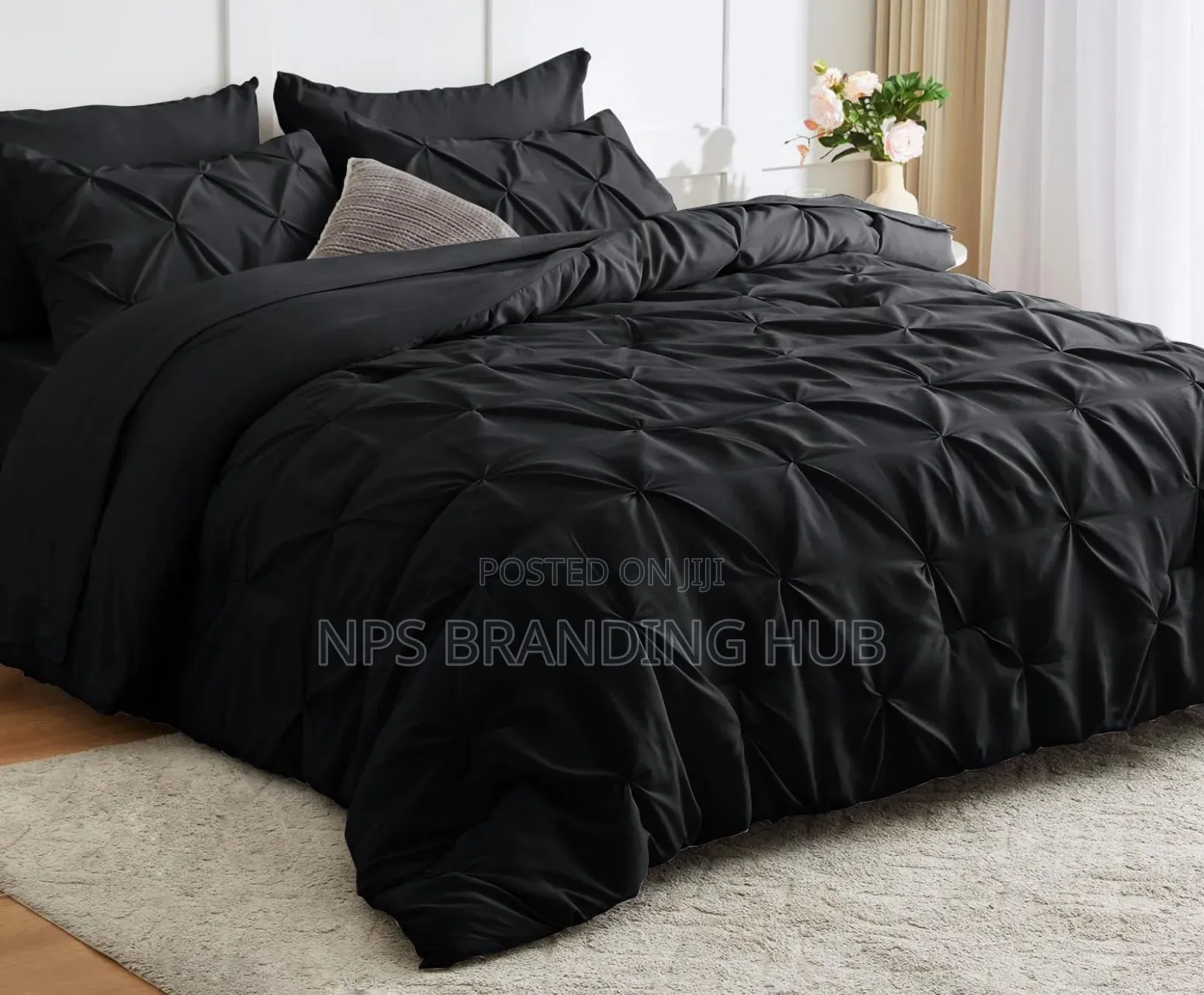 Pinch Pleat Pintuck Duvet Cover Set Size: 6*6/6*7 Sk