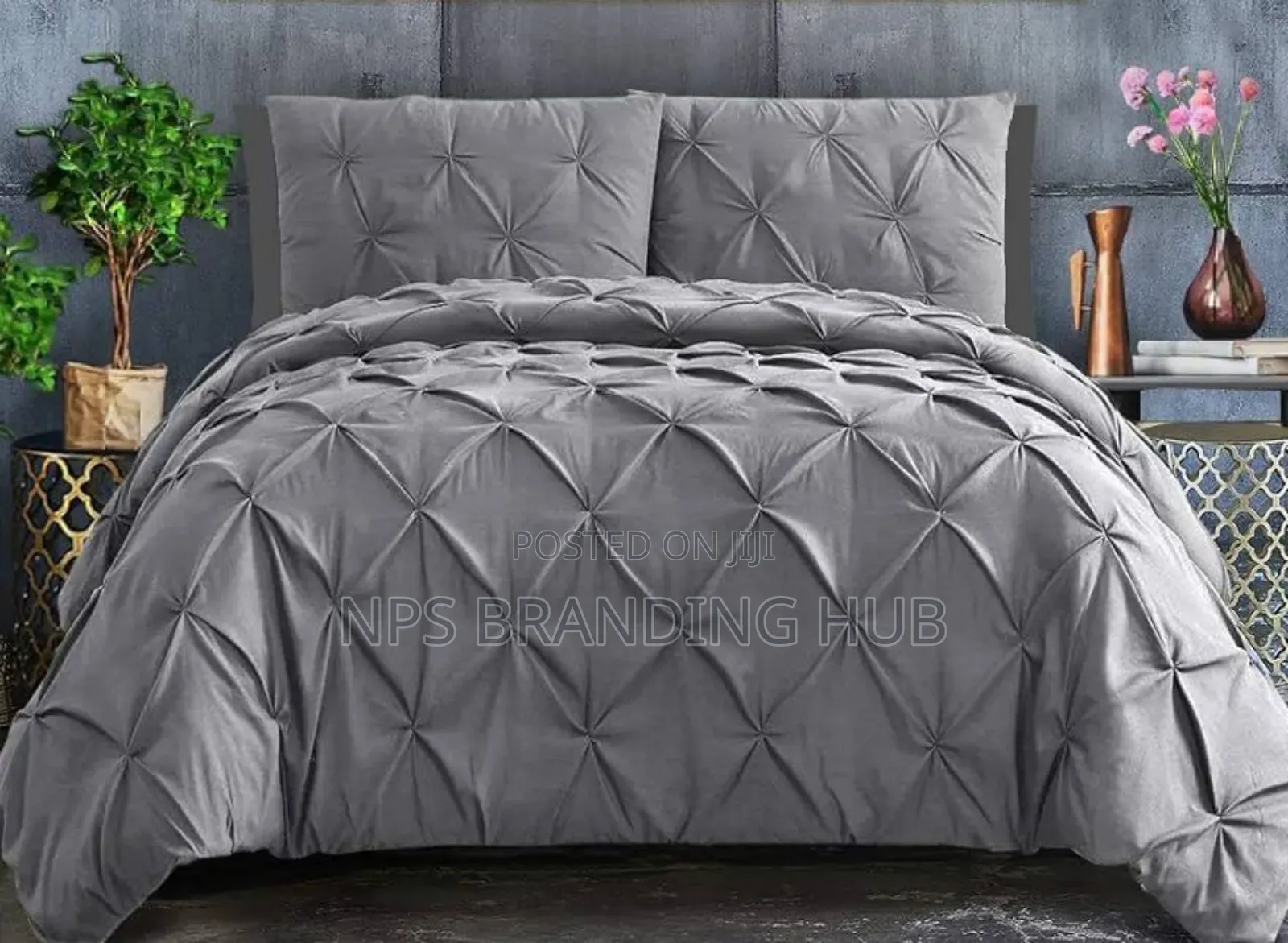Pinch Pleat Pintuck Duvet Cover Set Size: 6*6/6*7 Sk