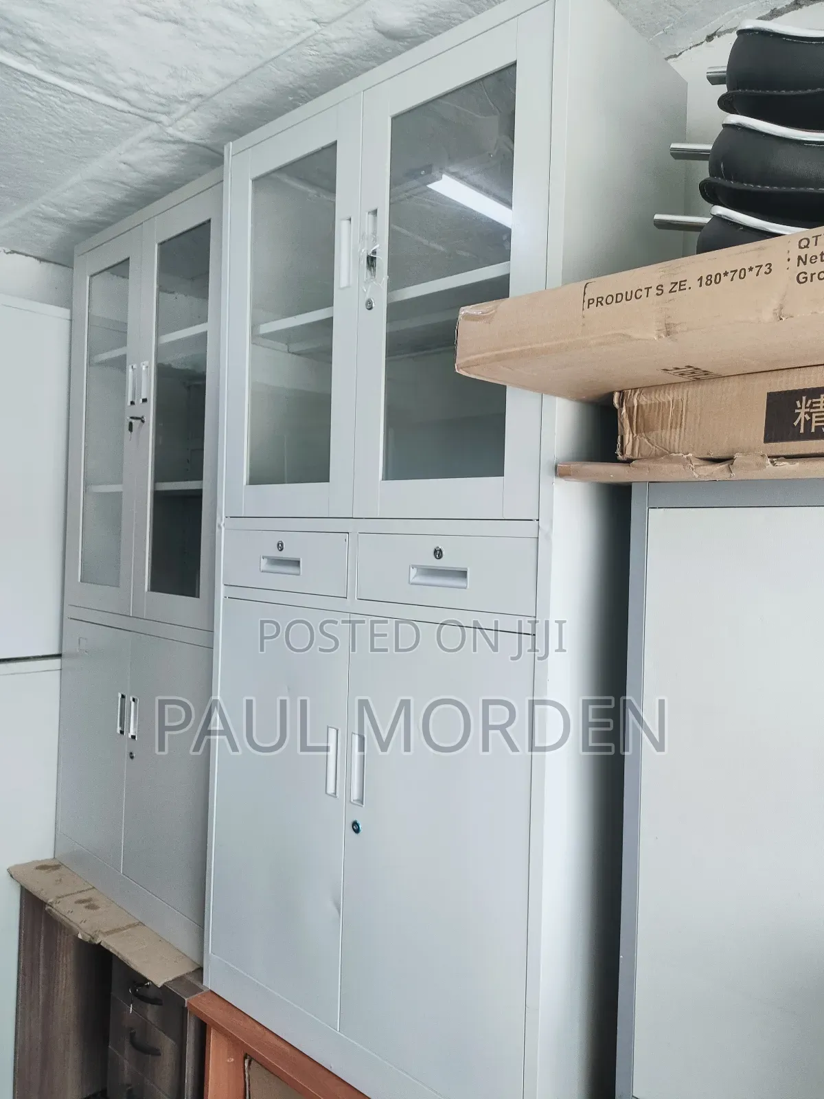 Office Furniture :Glass Top Office Storage Cabinet