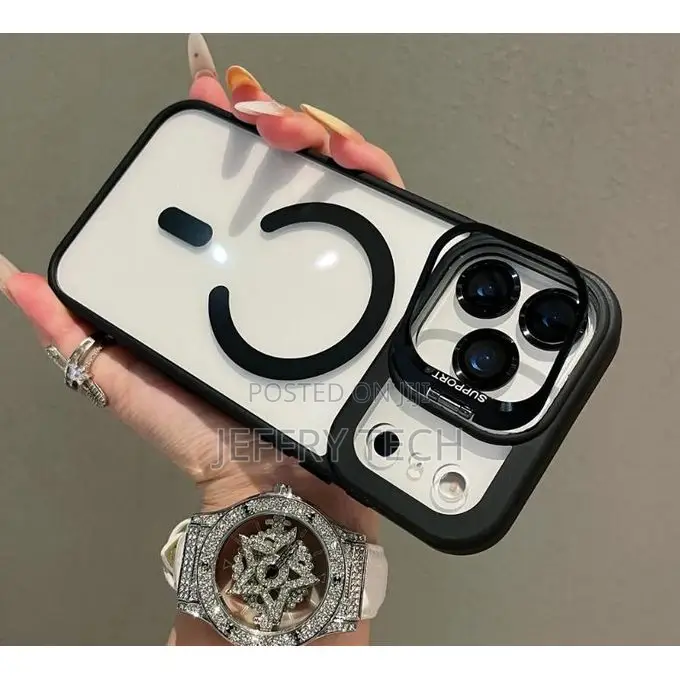 iPhone 17 Pro Max Cover With Ultra Invisible Metal Holder/ Support