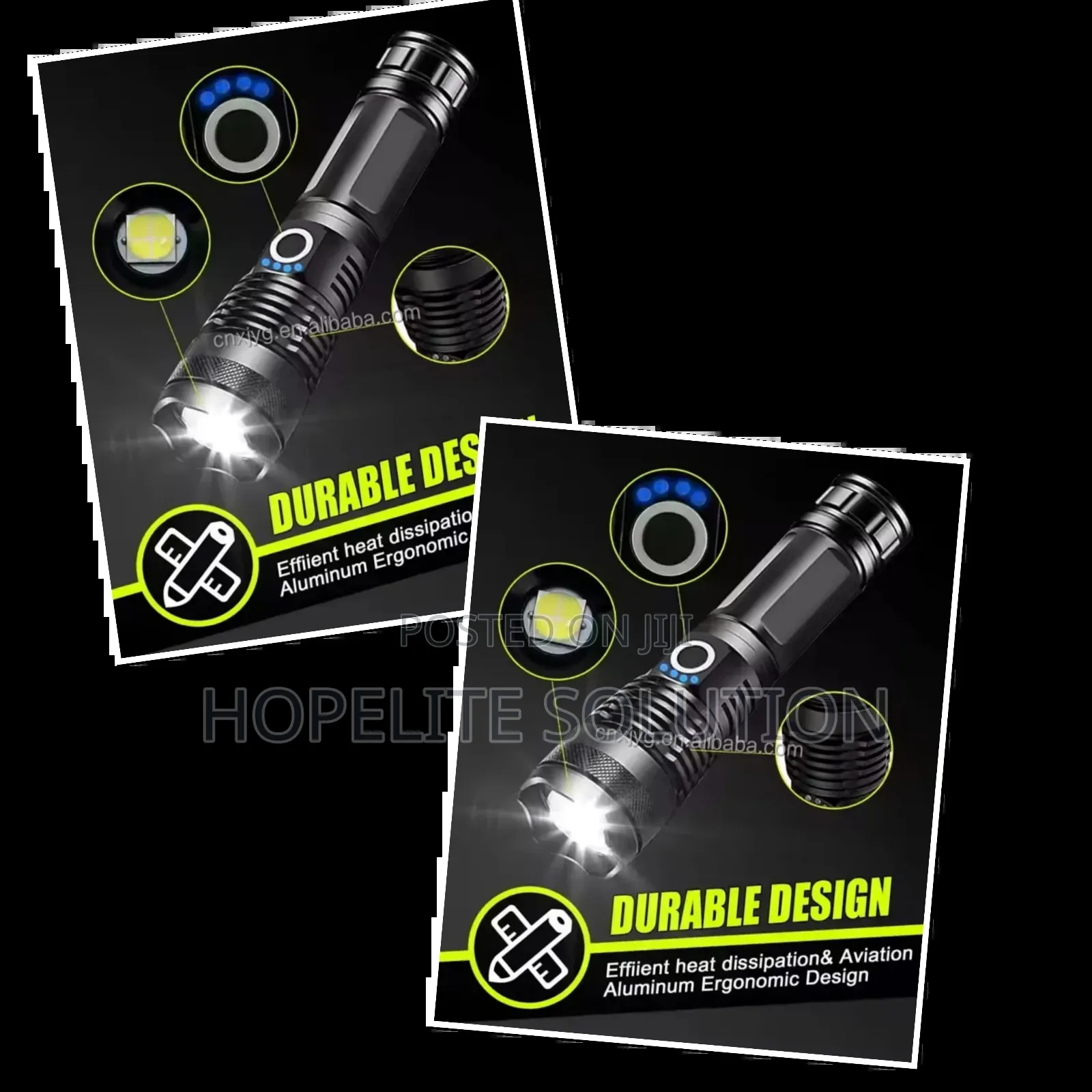 Super Bright Rechargeable Zoom Heavy-Duty Torch