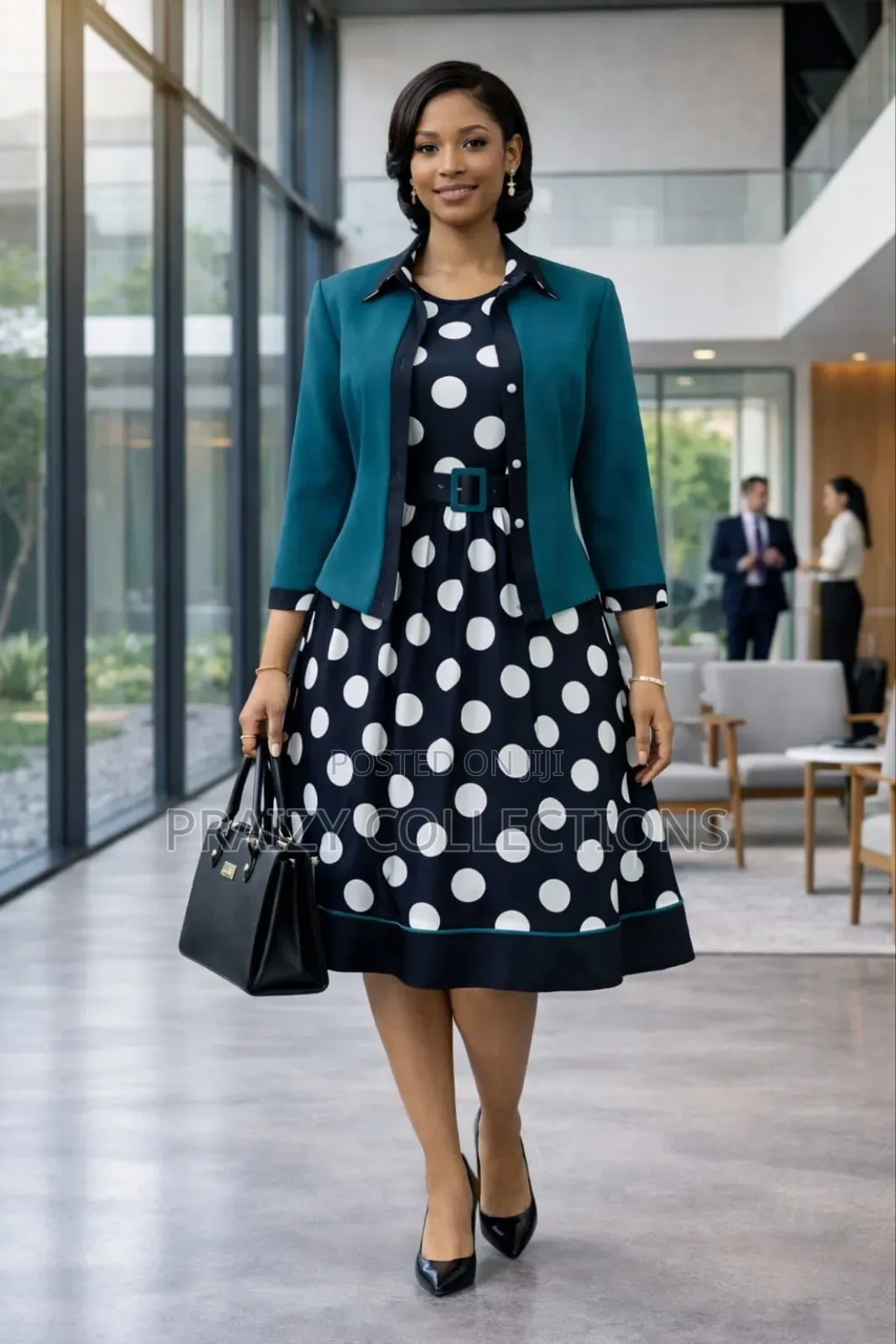 Classy Detailed Dress With a Blazer