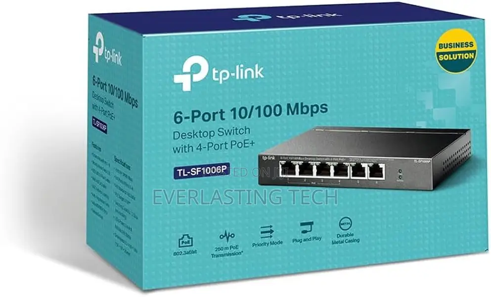 Tp-Link 6-Port 10/100mbps Desktop Switch With 4-Port Poe+ - Tl-Sf1006p