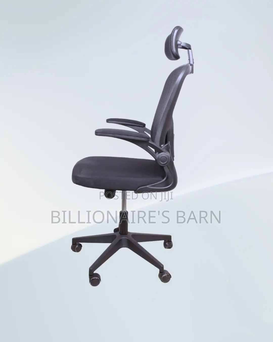Grey Ergonomic Office Chair Flip Up Arms Adjustable