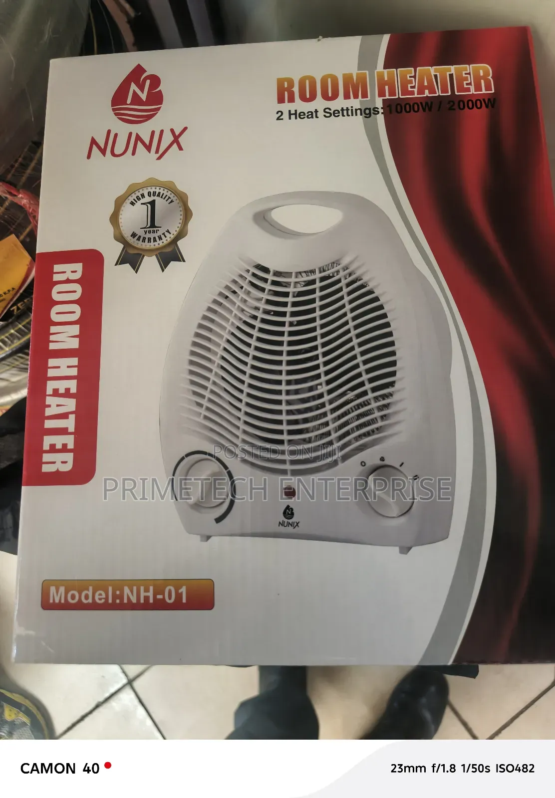 2 Heat Settings 1000watts Room Heater