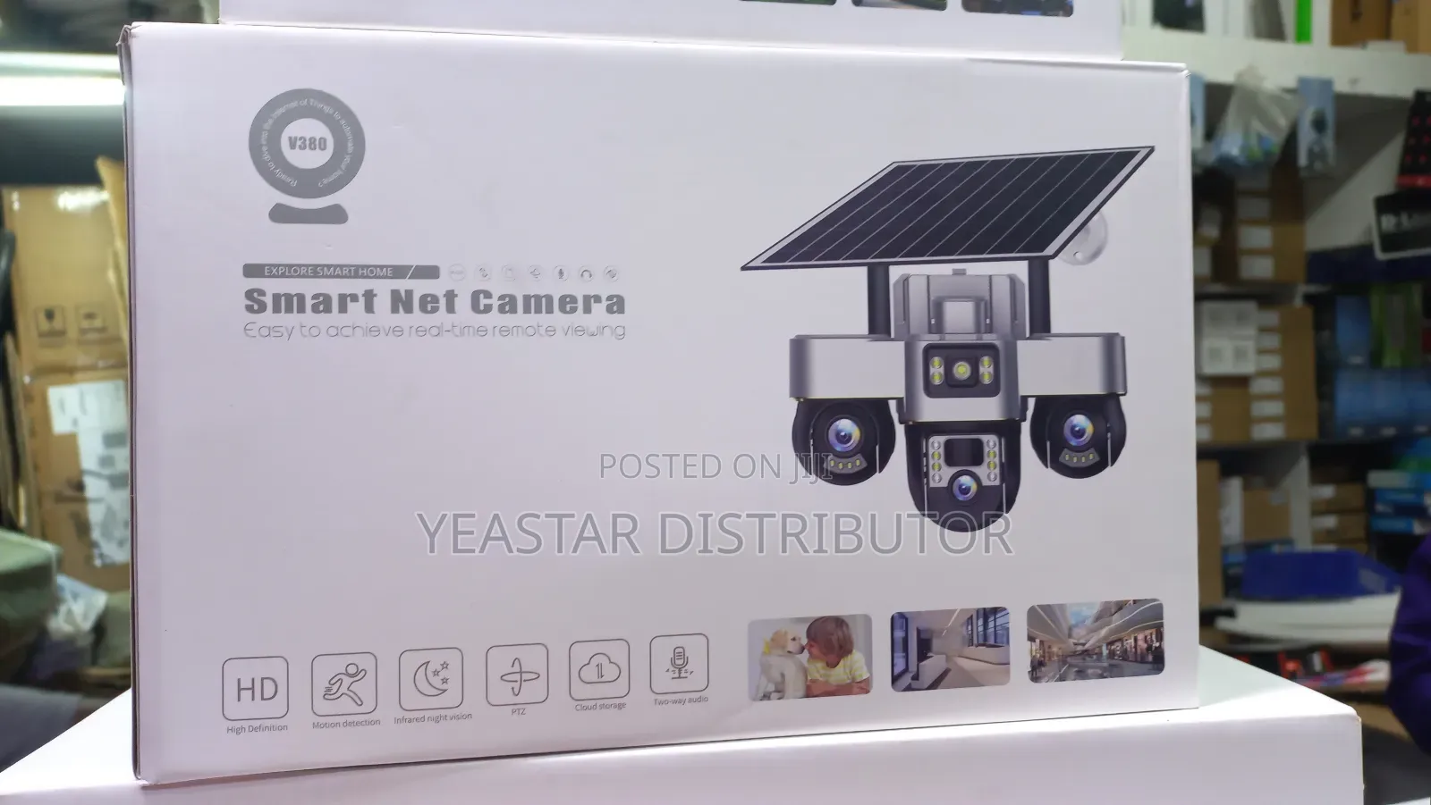 Solar-Powered Triple-Lens Security Camera( Wifi)