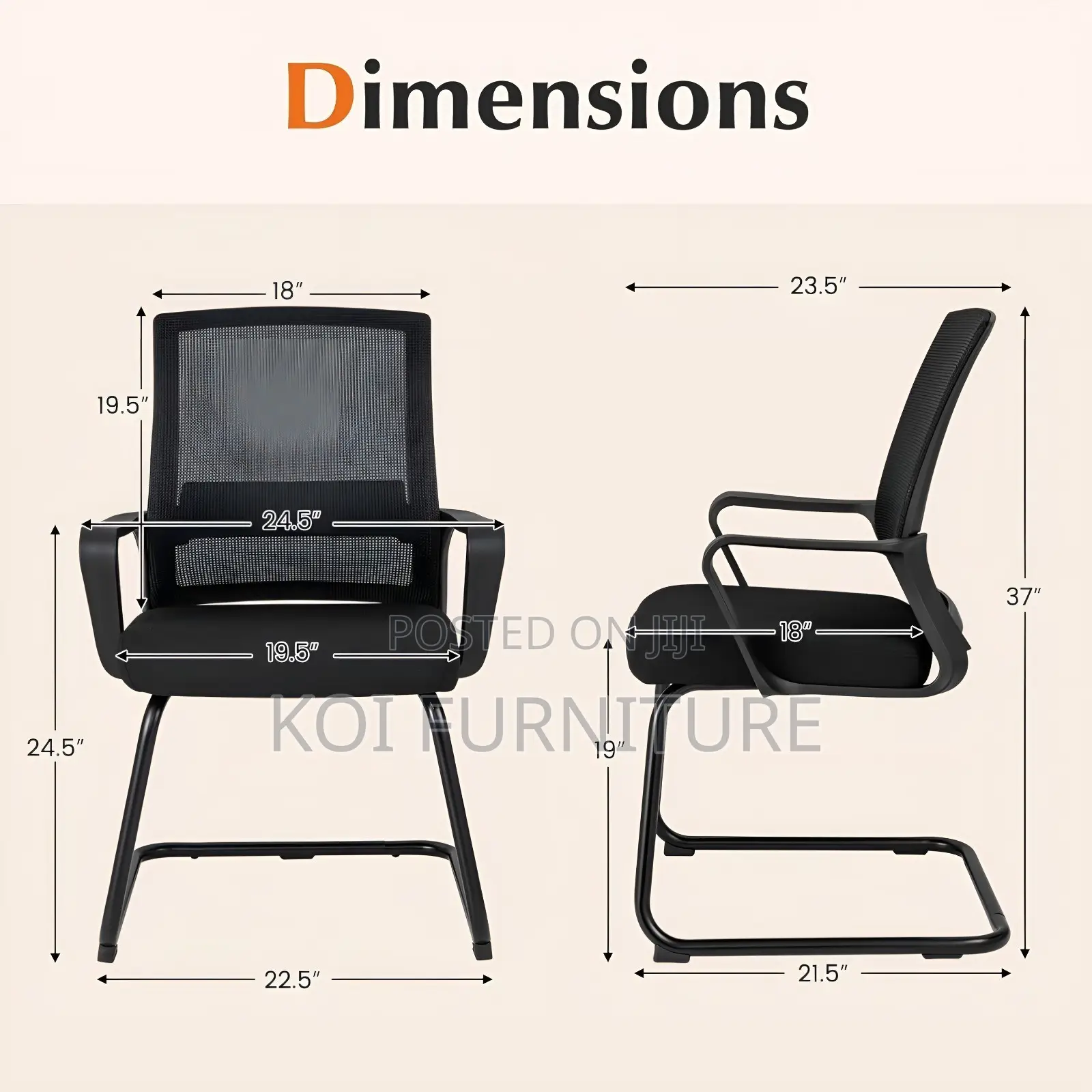 Office Chair : Mid-Back Mesh Visitors Office Seat