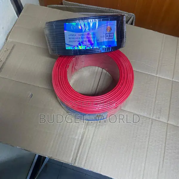 6.0mm Wiring Cable – Single Core Insulated Electrical Wire