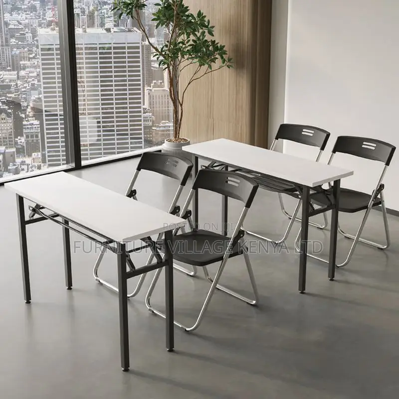 Office Desk; 120cm Foldable Metallic Leg Office Desk